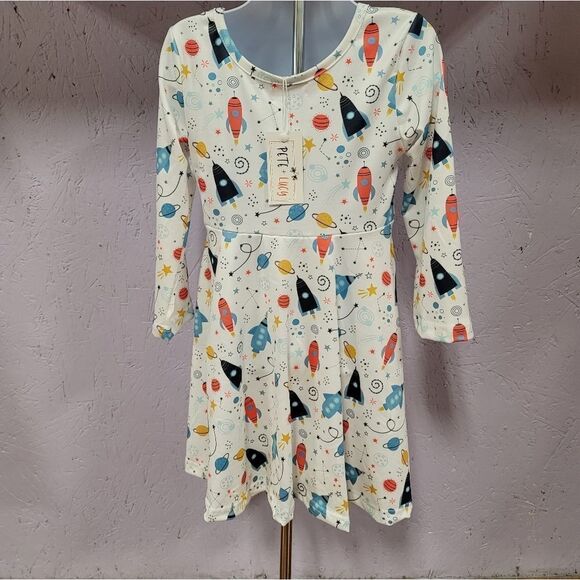 Pete and Lucy Rocketship Long Sleeve Dress - Picture 2 of 4